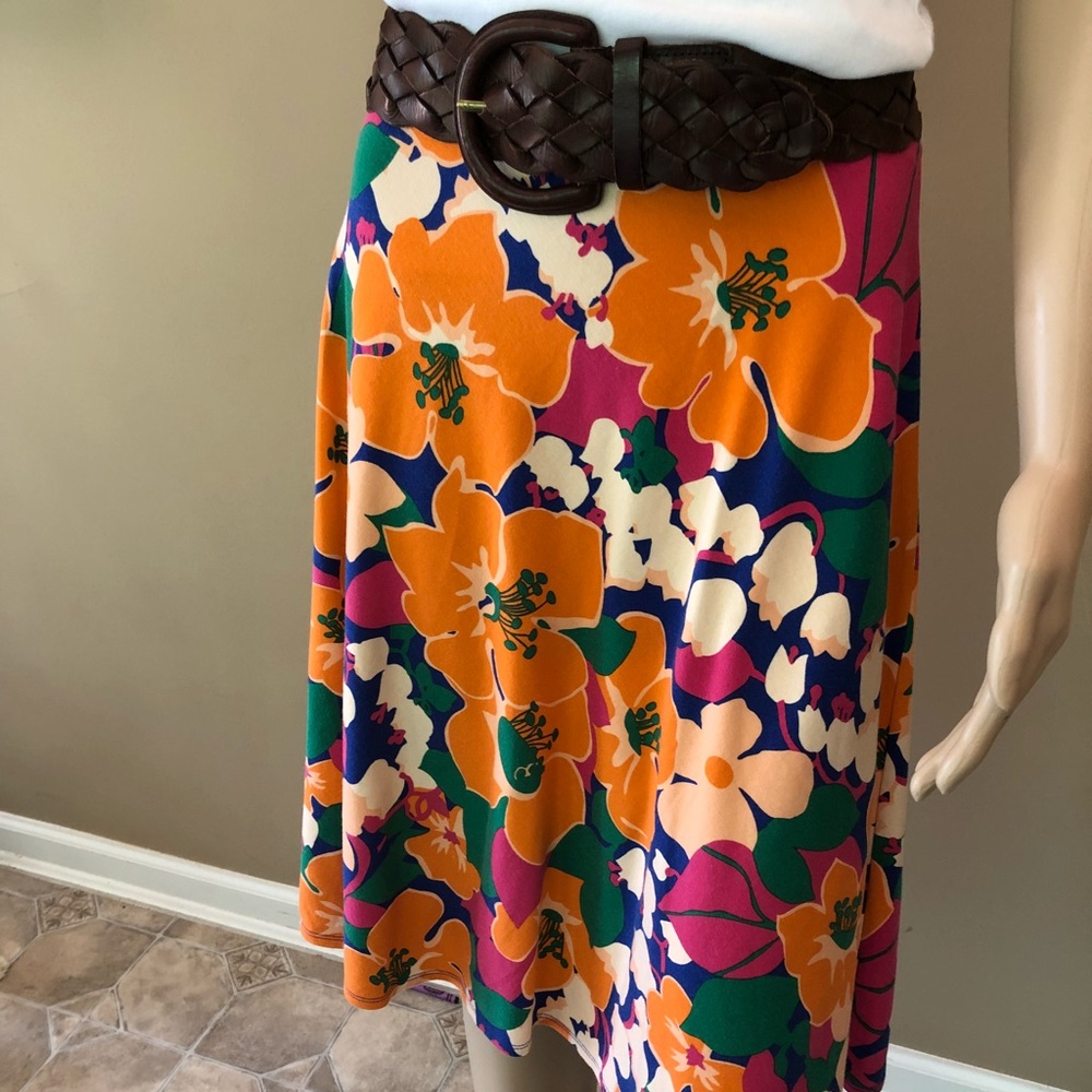 Talbots floral print a-line skirt
